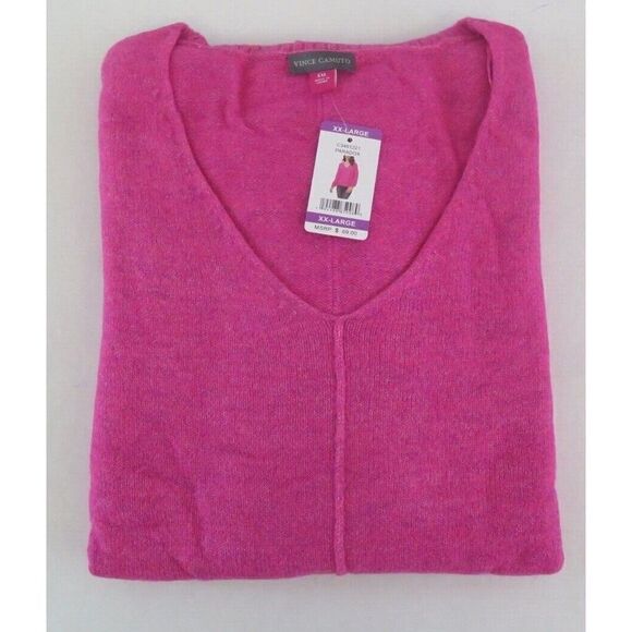 Vince Camuto C3461221 Women's Sz 2XL Paradox Pink Long Sleeve V-Neck Sweater $70 - Picture 3 of 10